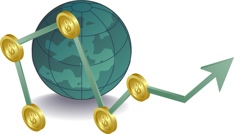 Finanzielles Wachstum mit Analysten-Charts  Illustration