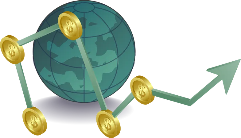 Finanzielles Wachstum mit Analysten-Charts  Illustration