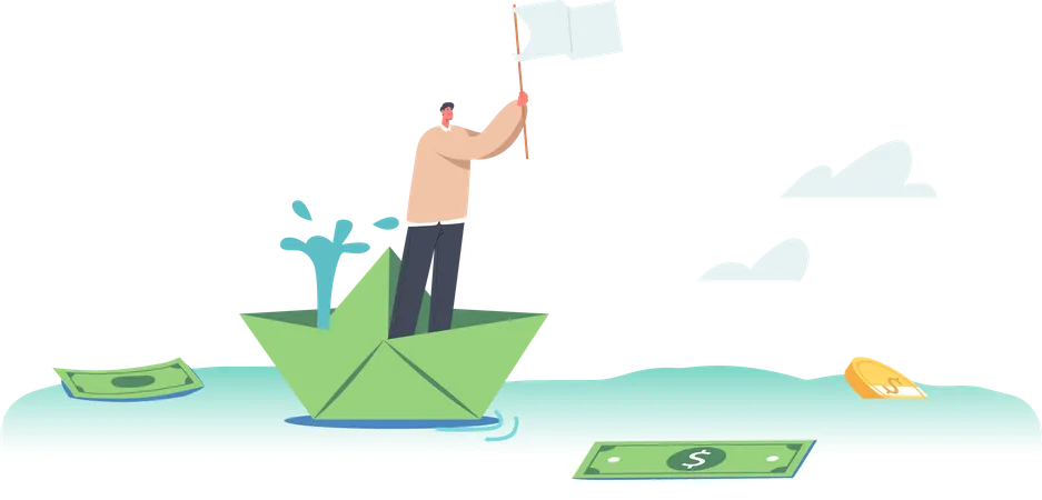 Finanzkrise Insolvenz  Illustration