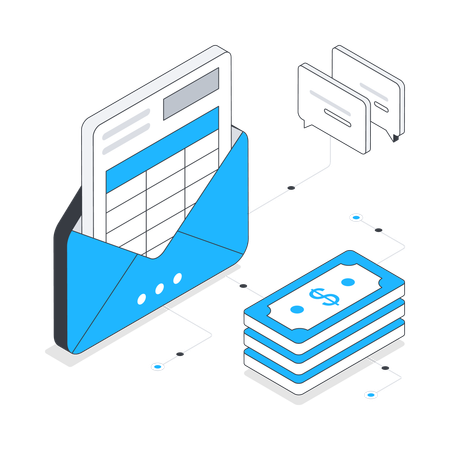 Finanzmail versenden  Illustration