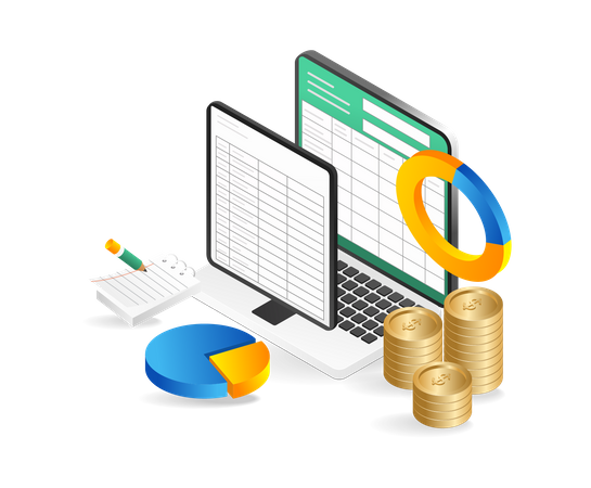 Finanzmanagement Excel-App Finanzmanagement  Illustration