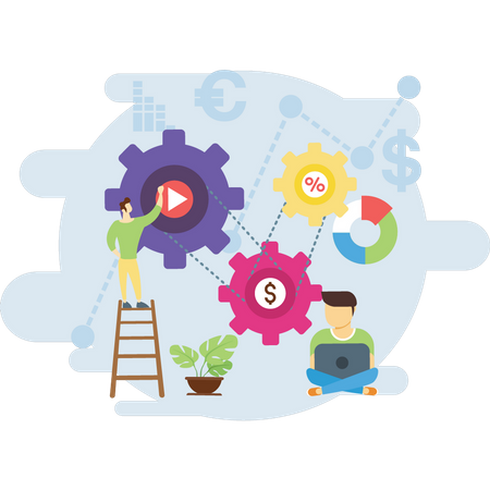 Finanzmanagement im Team  Illustration