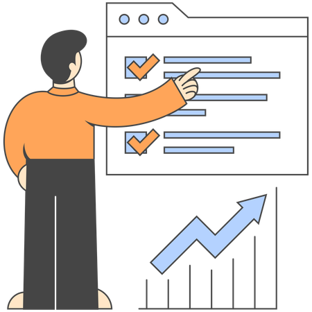 Finanzplanung vom Mitarbeiter besprochen  Illustration