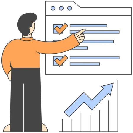 Finanzplanung vom Mitarbeiter besprochen  Illustration