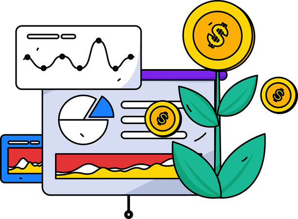 Besprechung der Finanzpräsentationsdaten mit dem Mitarbeiter  Illustration