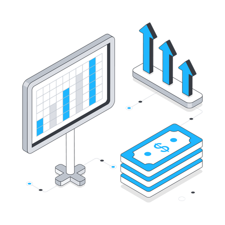 Diagramm zum finanziellen Wachstum  Illustration