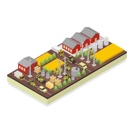 Granja rural  Ilustración