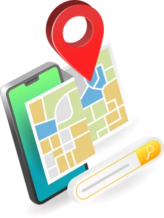 Find address in mobile app Illustration