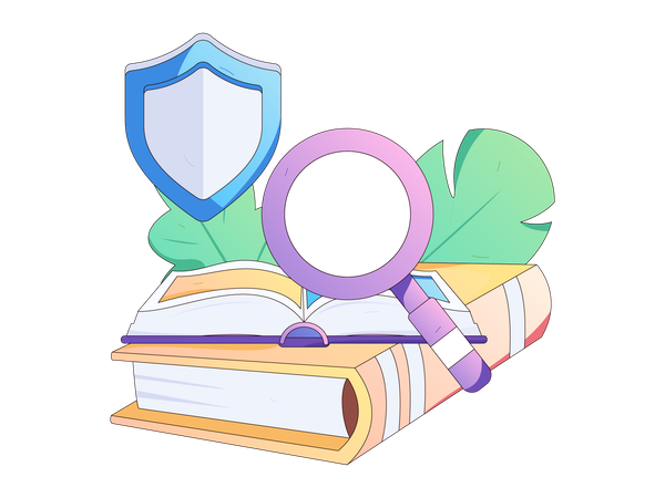 Find book innovation with security  Illustration