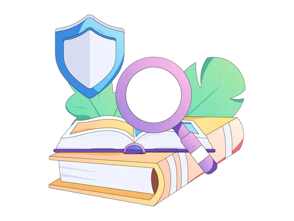 Find book innovation with security  Illustration