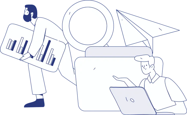 Find business talk  Illustration