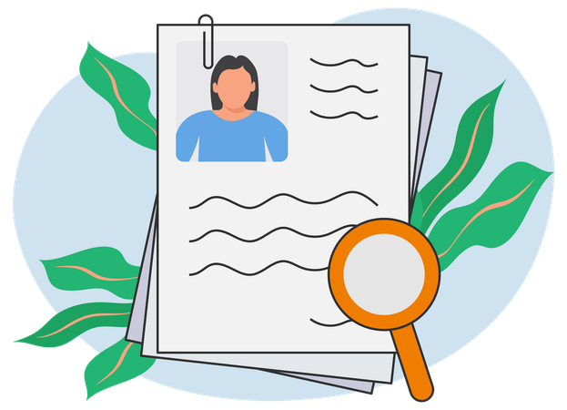 Find Female employee profile  Illustration