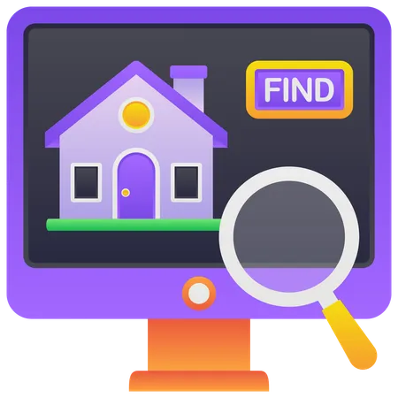 Find House Online  Illustration