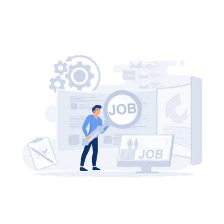 Find Job Online  Illustration