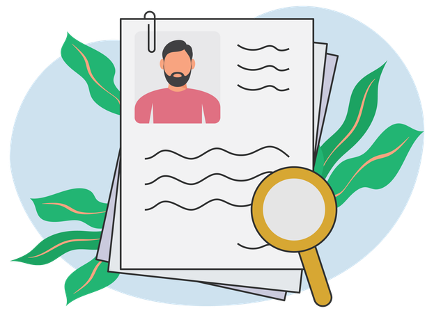 Find male employee profile  Illustration