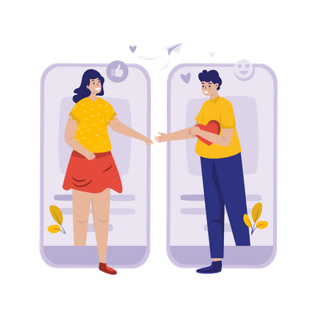 Find matches on online dating  Illustration