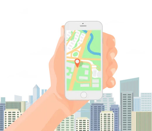 Find Office location using mobile  Illustration