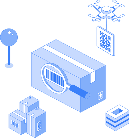 Find parcel qr code  Illustration