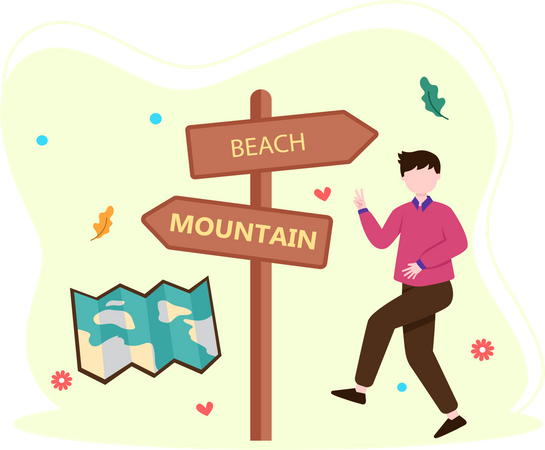 Find travel route  Illustration