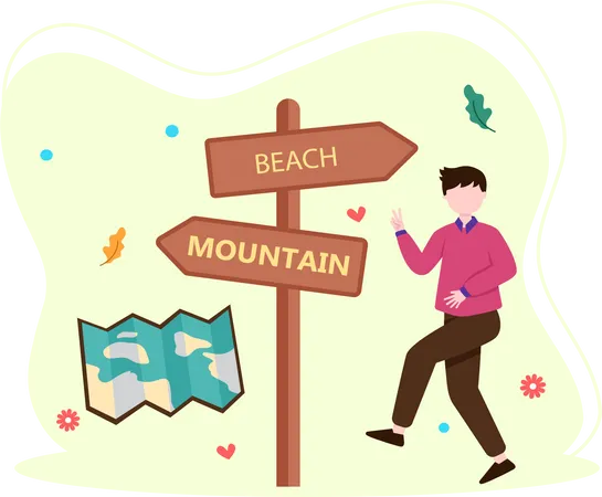 Find travel route  Illustration