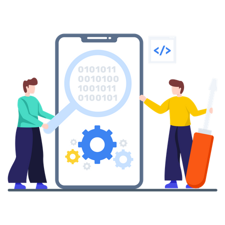 Finding and Managing Binary code  Illustration