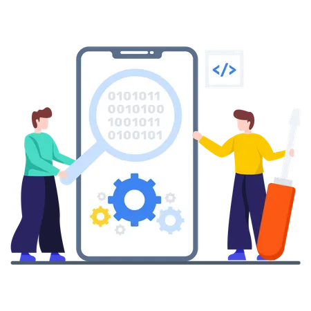 Finding and Managing Binary code  Illustration