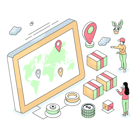 Finding delivery location  Illustration