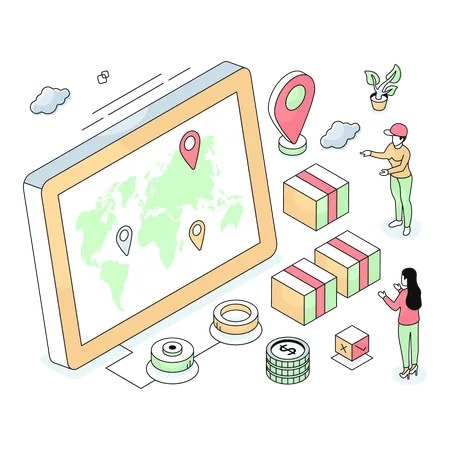 Finding delivery location  Illustration