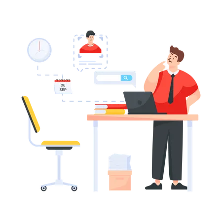 A Concept Of Fining Employee In Flat Illustration Illustration