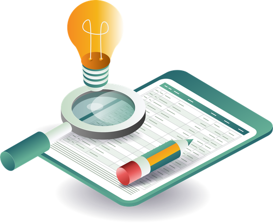 Finding ideas in business report data  Illustration