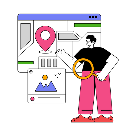 Finding Location Online  Illustration