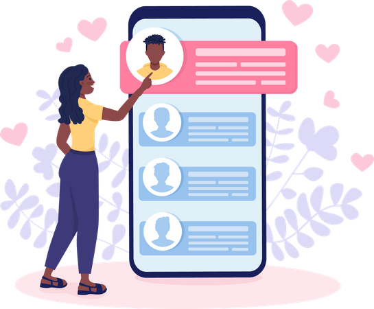 Finding love online  イラスト