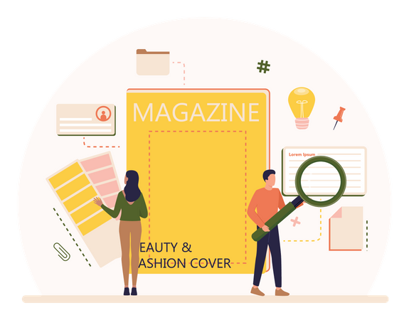 Finding Magazine Content  Illustration