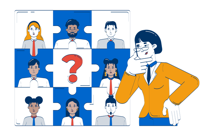 Finding missing piece in HR puzzle problem  Illustration