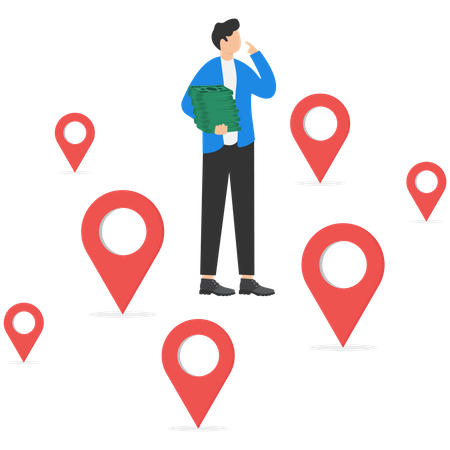Finding suitable location to open business  Illustration