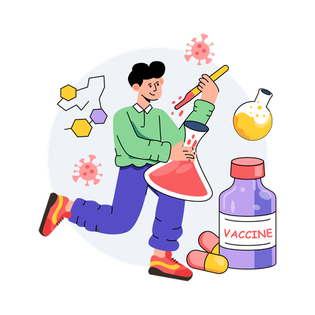 Finding The Vaccine Formula  Illustration