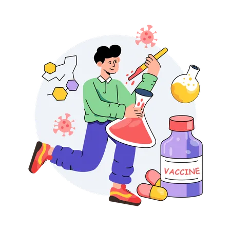 Finding The Vaccine Formula  Illustration