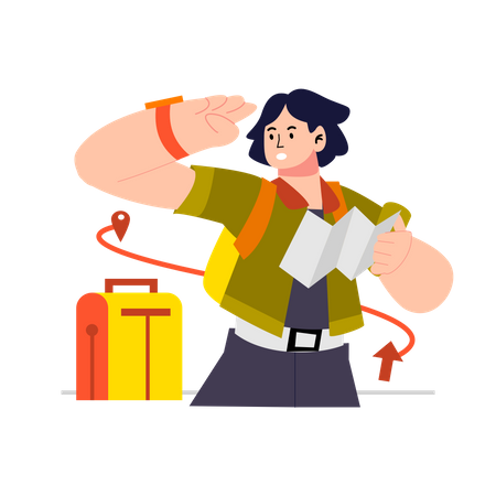 Finding travel destination  Illustration