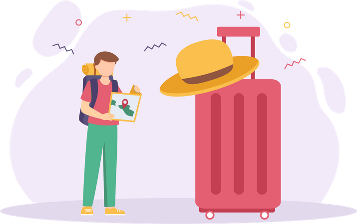 Finding travel location  Illustration