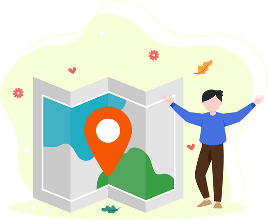 Finding travel location  Illustration