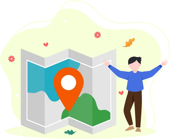 Finding travel location  Illustration