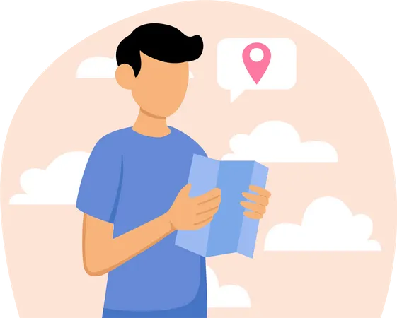 Finding travel location  Illustration