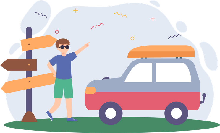Finding travel location  Illustration