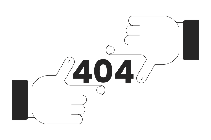 Finger frame error 404 flash message  Illustration