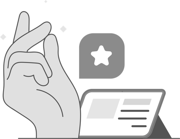 Fingerknöchelknacken und Stern  Illustration