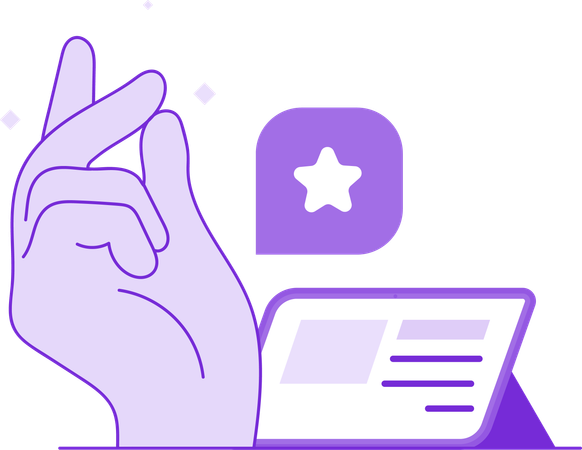 Fingerknöchelknacken und Stern  Illustration