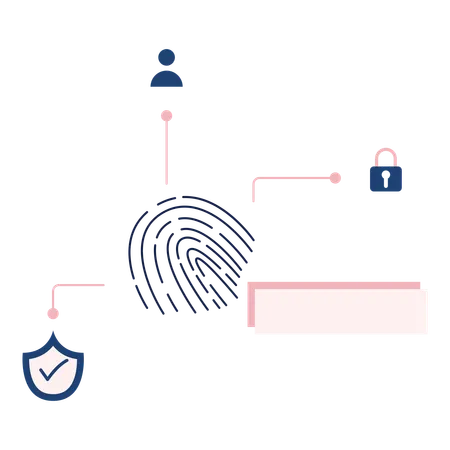 Fingerprint Scanning Identification Security Concept Biometric Verification Vector Illustration In Flat Style With Safer Internet Theme Editable Vector Illustration Illustration