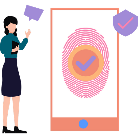 Fingerprint lock is verified  Illustration