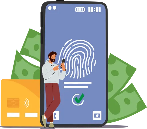 Fingerprint locked  Illustration