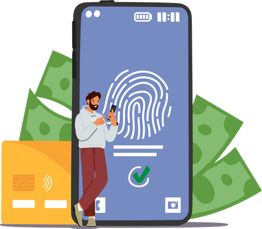 Fingerprint locked  Illustration